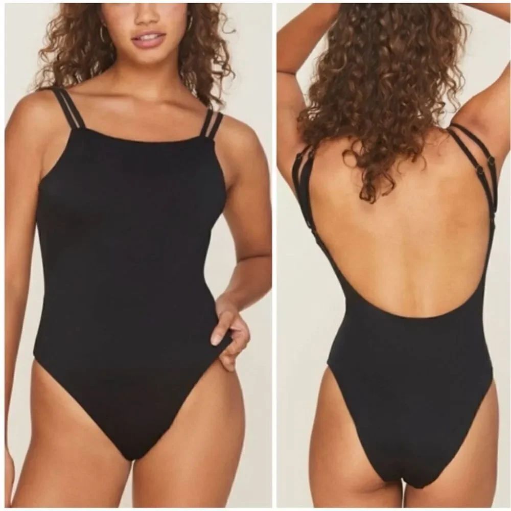 Andie Swim The Rockaway One piece Swimsuit Black NWT Size Medium